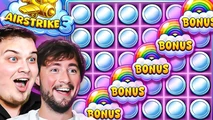 WE HIT A 5 SCATTER BONUS ON AIRSTRIKE 3!